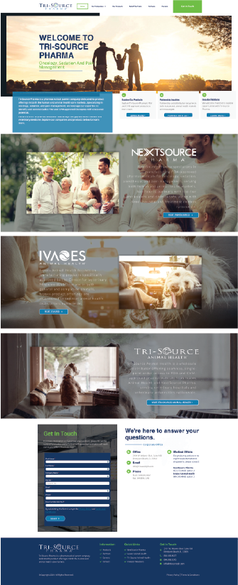 Tri-Source Pharma homepage redesign