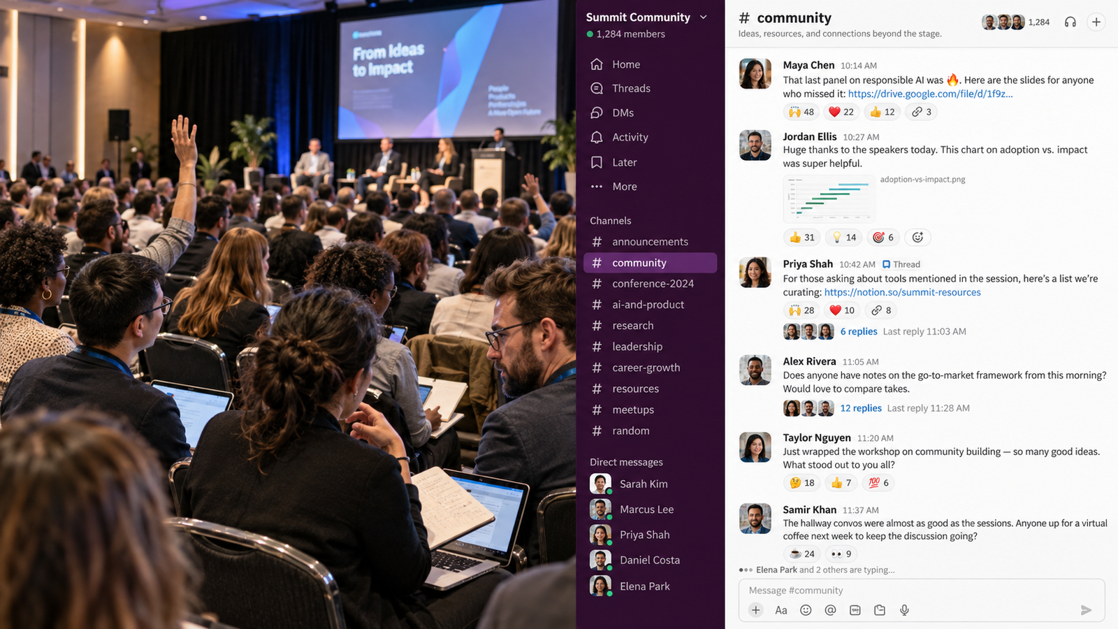 Live conference, thriving online community